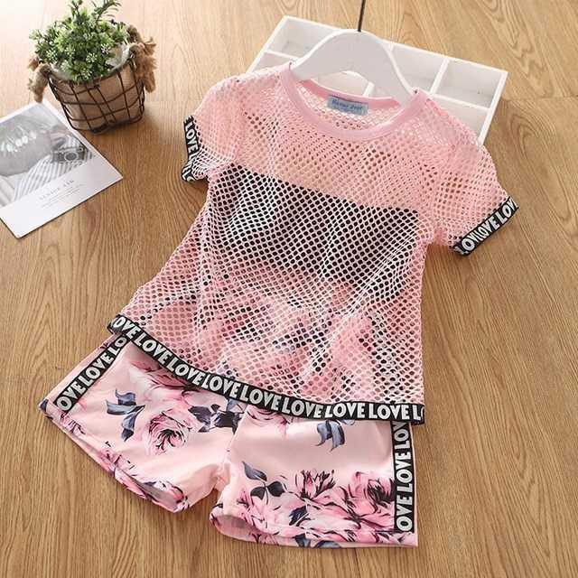 Summer Children Clothes Big Bow T-Shirt Shorts Clothing Set